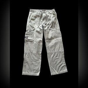 Y2K Enyce Cargo Pants Mens 34 Beige Baggy Workwear Skater Wide Leg EUC